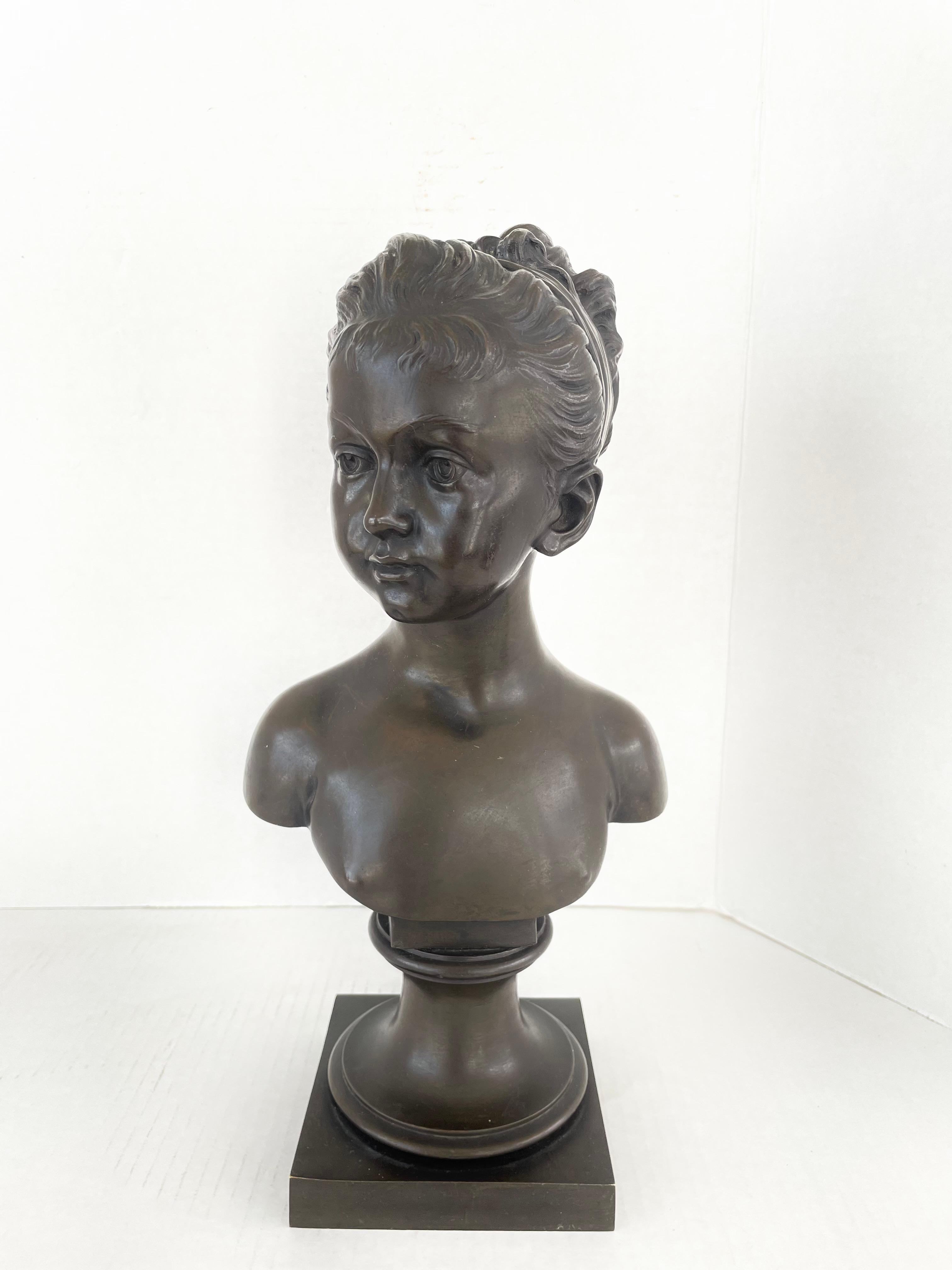 Bust of Marie Louise Brongniart after Jean Antoine Houdin In Good Condition For Sale In West Palm Beach, FL