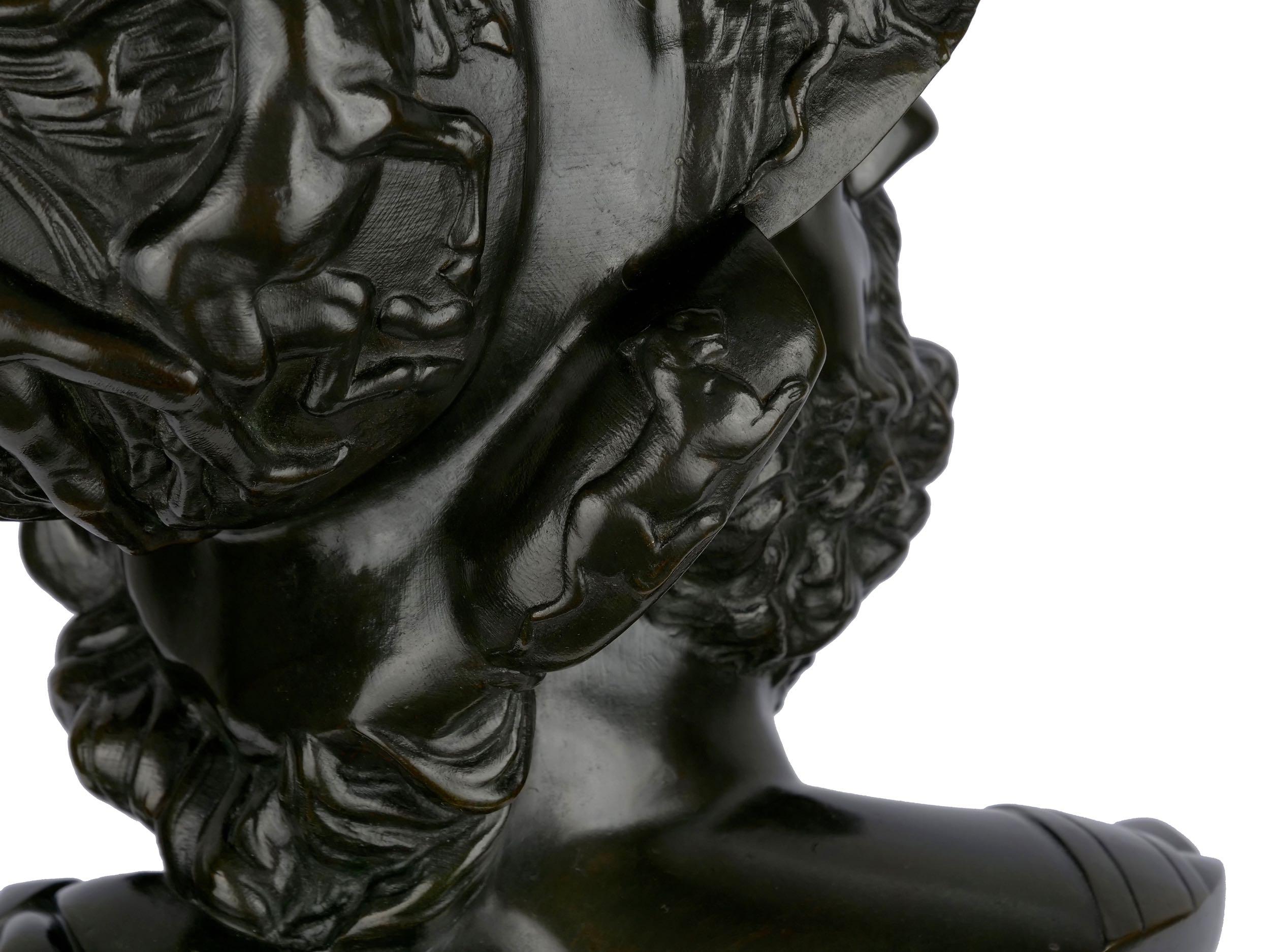 “Bust of Menelaus” French Bronze Sculpture by Georges Servant, circa 1880 10