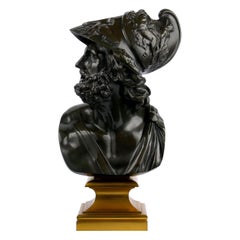 "Buste de Ménélas" Sculpture française en bronze par Georges Servant:: vers 1880