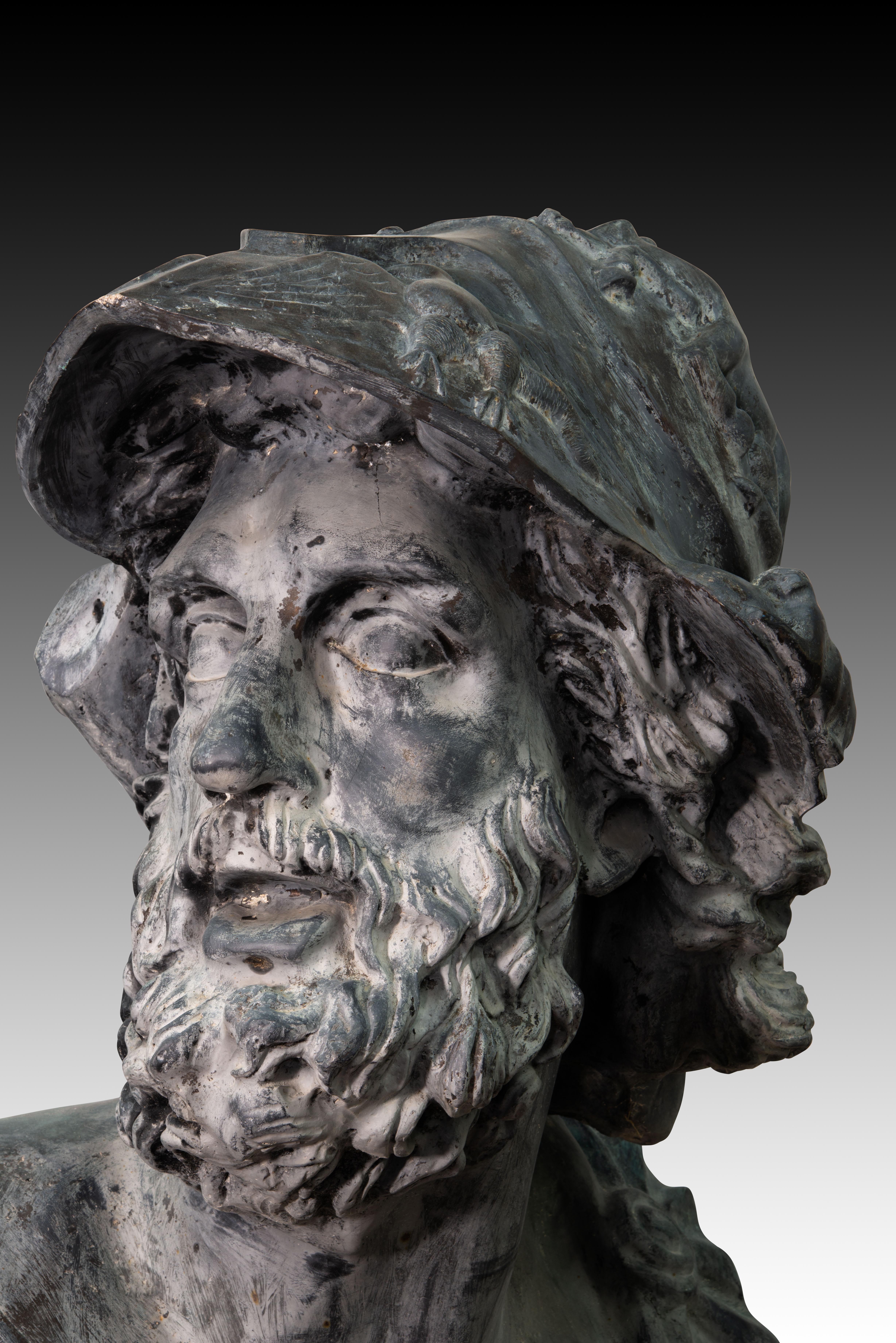 Buste de Menelaus ou Ajax (Pasquino Groupe). Bronze. 20e siècle. en vente 4