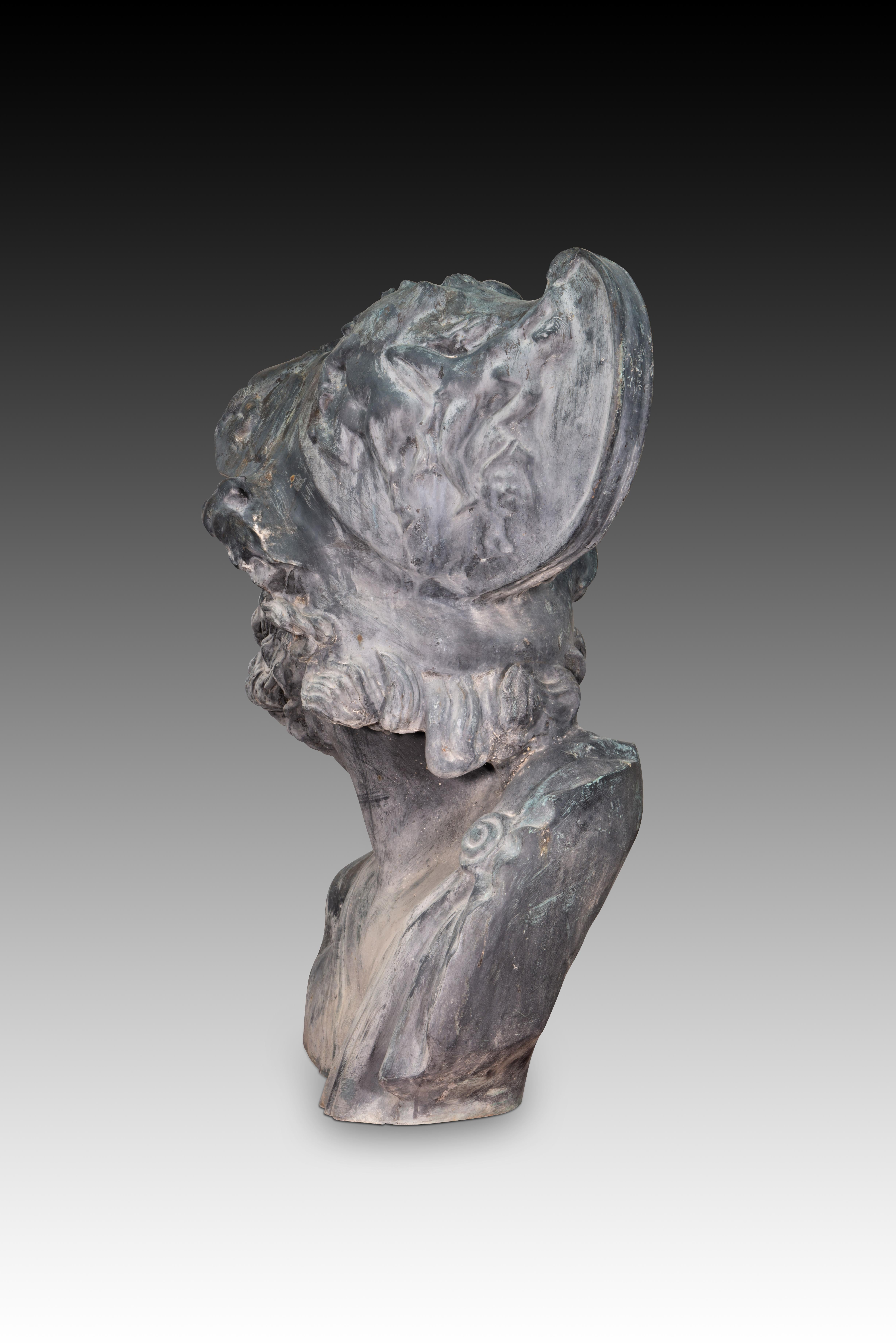 Européen Buste de Menelaus ou Ajax (Pasquino Groupe). Bronze. 20e siècle. en vente