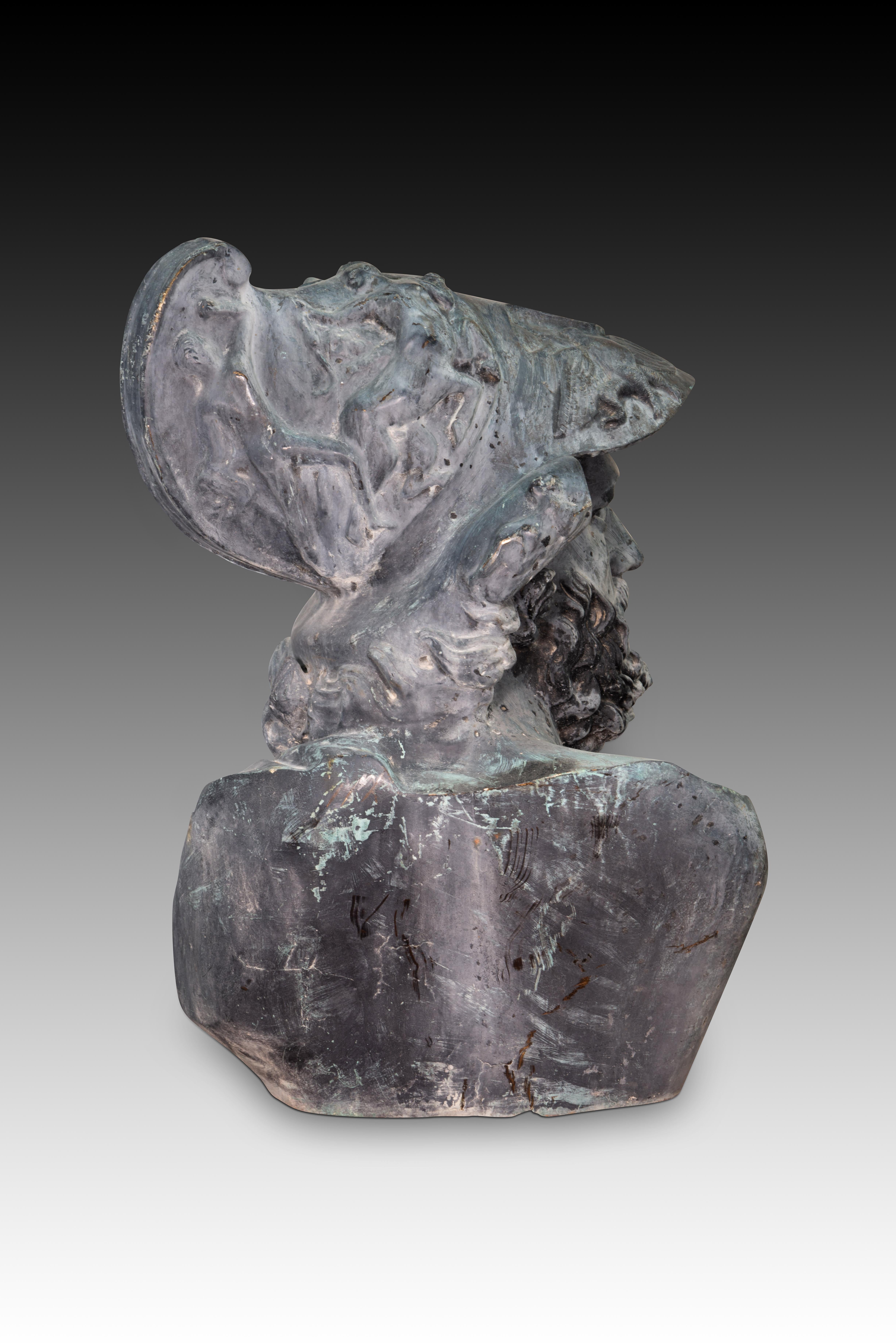 Buste de Menelaus ou Ajax (Pasquino Groupe). Bronze. 20e siècle. en vente 1