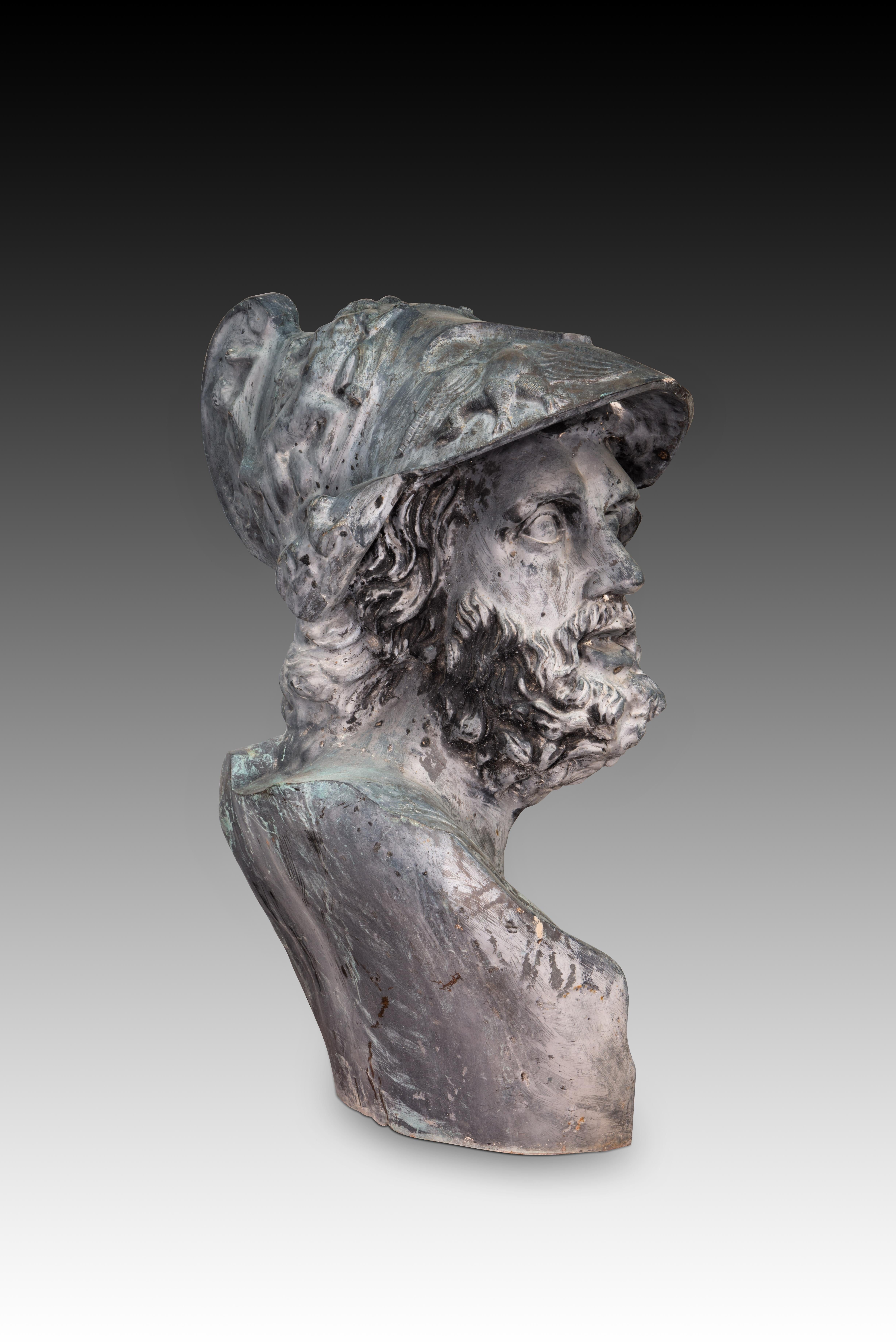 Buste de Menelaus ou Ajax (Pasquino Groupe). Bronze. 20e siècle. en vente 2