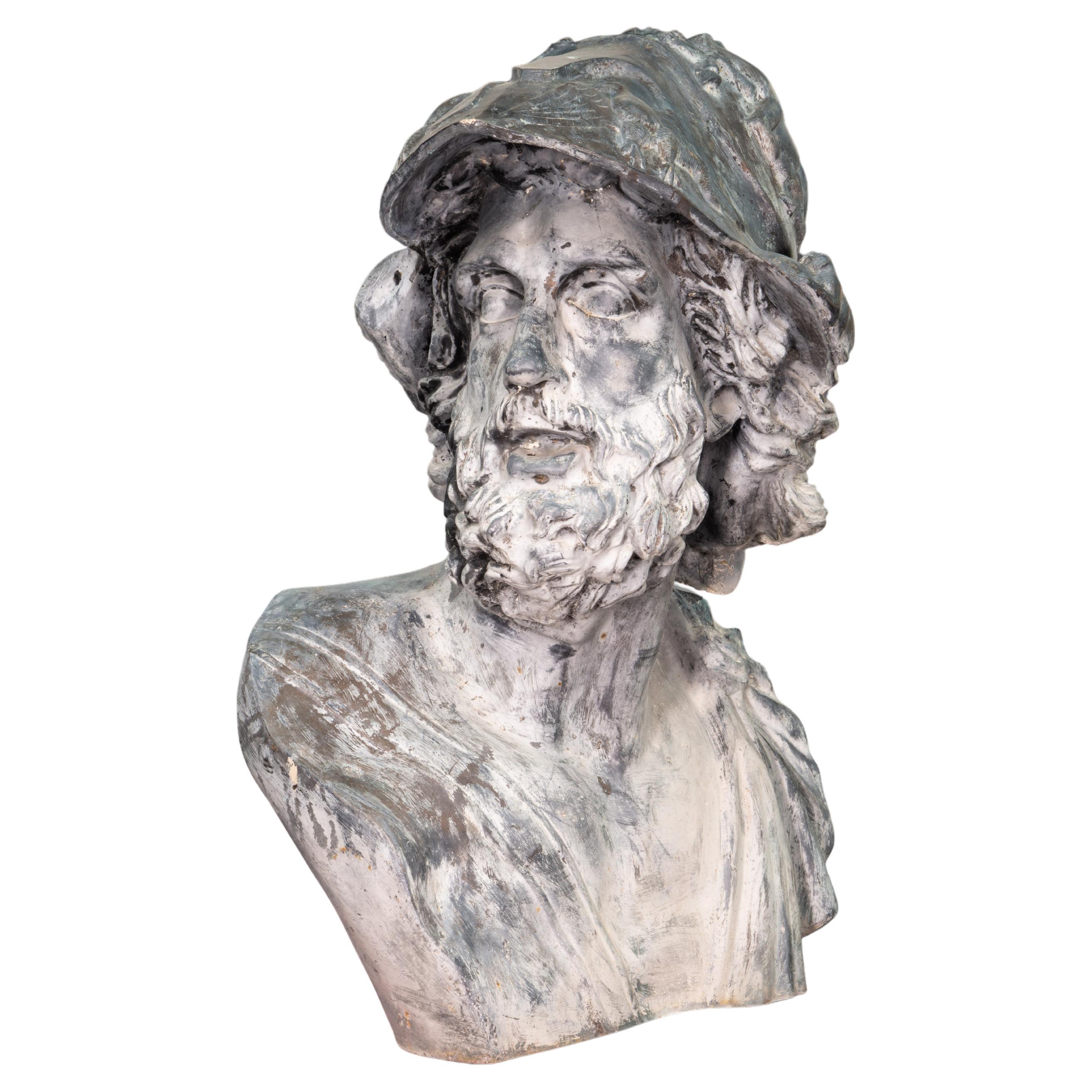 Busto de Menelao o Áyax (Grupo Pasquino). Bronce. Siglo XX.