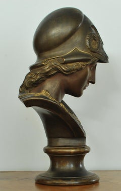 Buste de Minerve, basalte noir, doré et bronze, Wedgwood, 1875