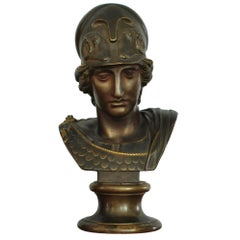 Bust of Minerva, Black Basalt, Gilt and Bronzed, Wedgwood, 1875