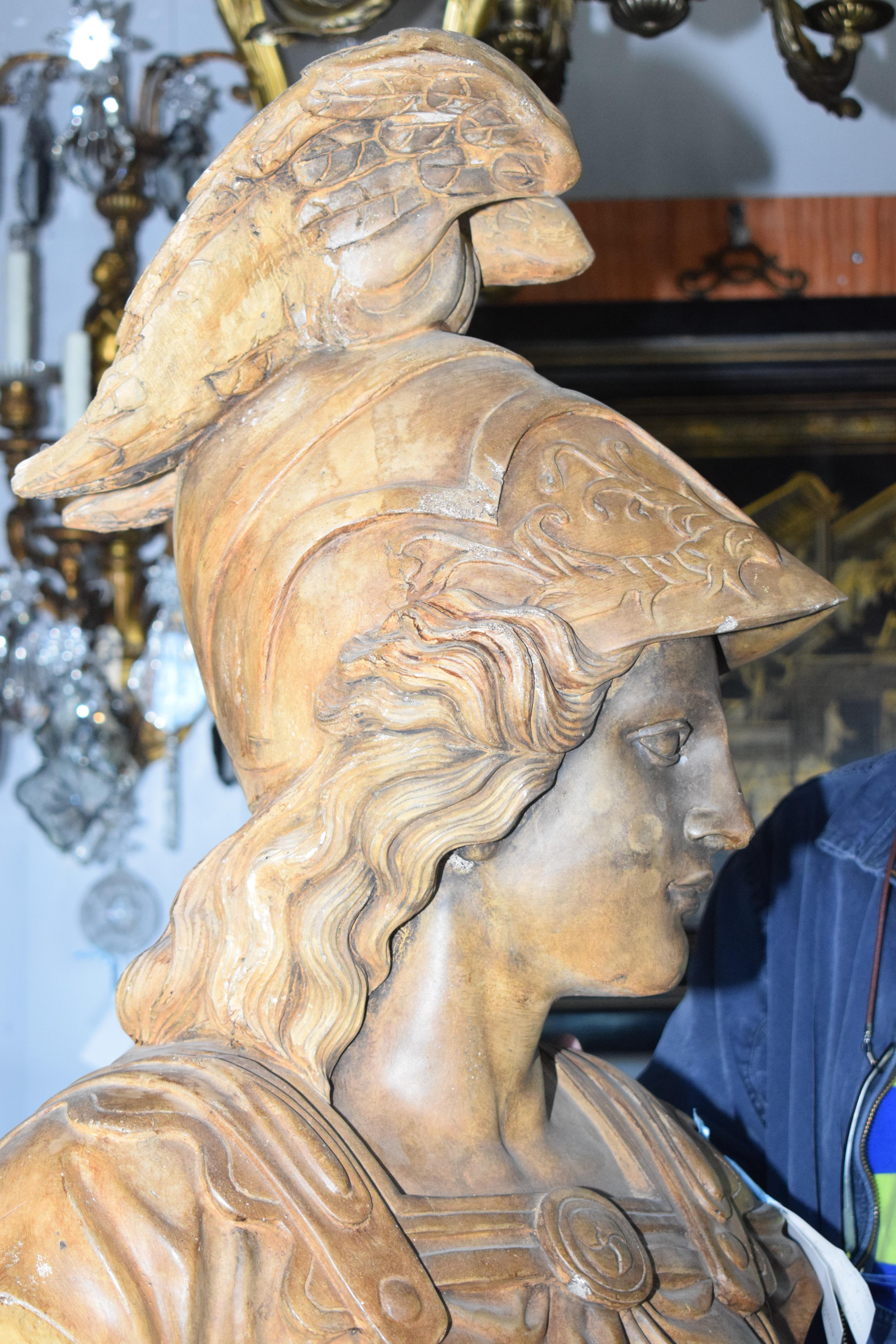 Plaster Bust of Minerva For Sale