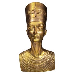 Bust Of Nefertiti In Bronze mid cent