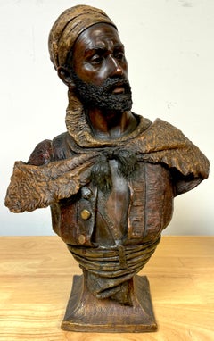 Bust of North African Tribesman, 'DE CAÏD'  by Friedrich Siegfried Goldscheider