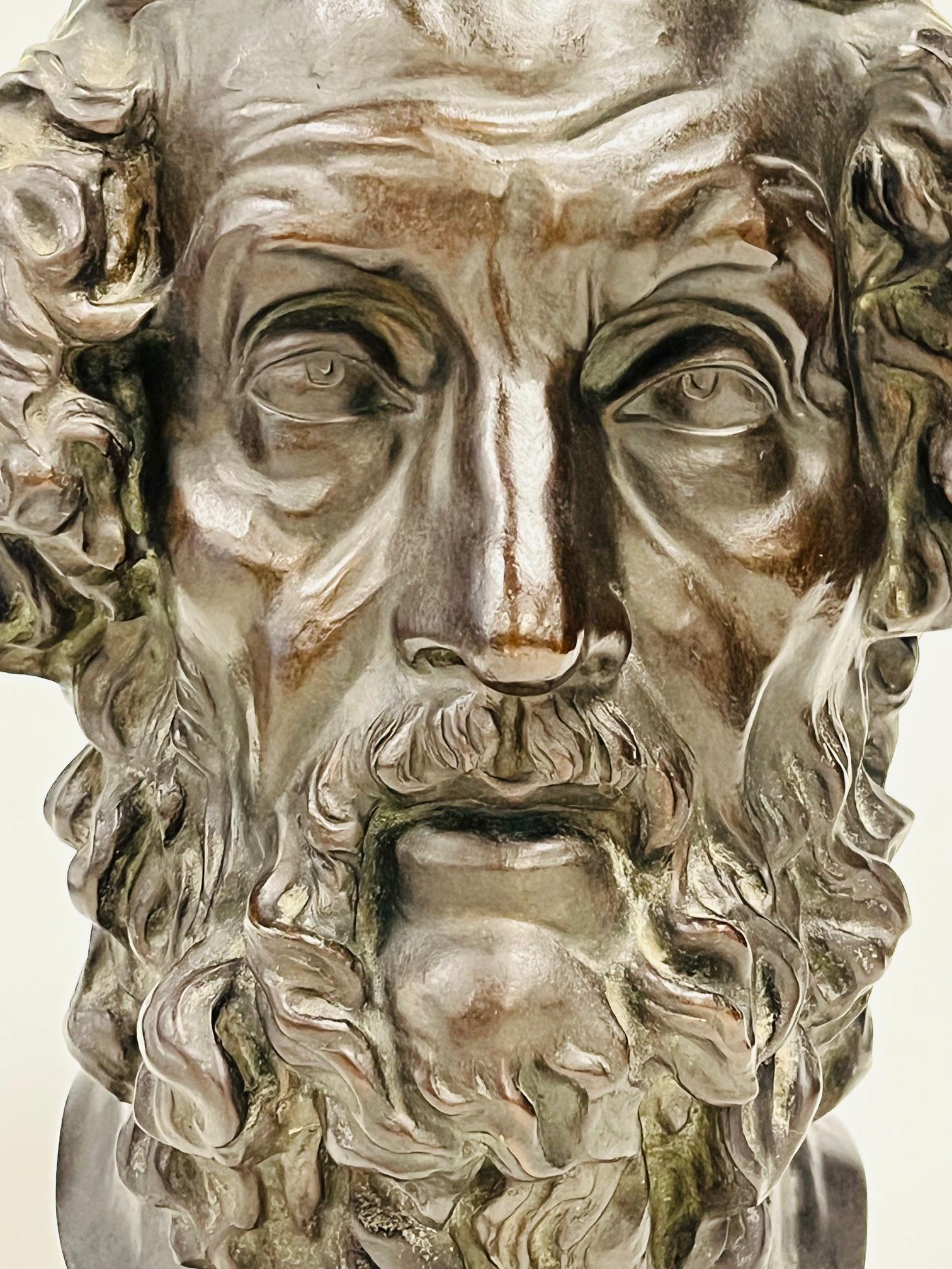 Stampato Busto di dimensioni monumentali di Platao in bronzo del 1850 circa in vendita