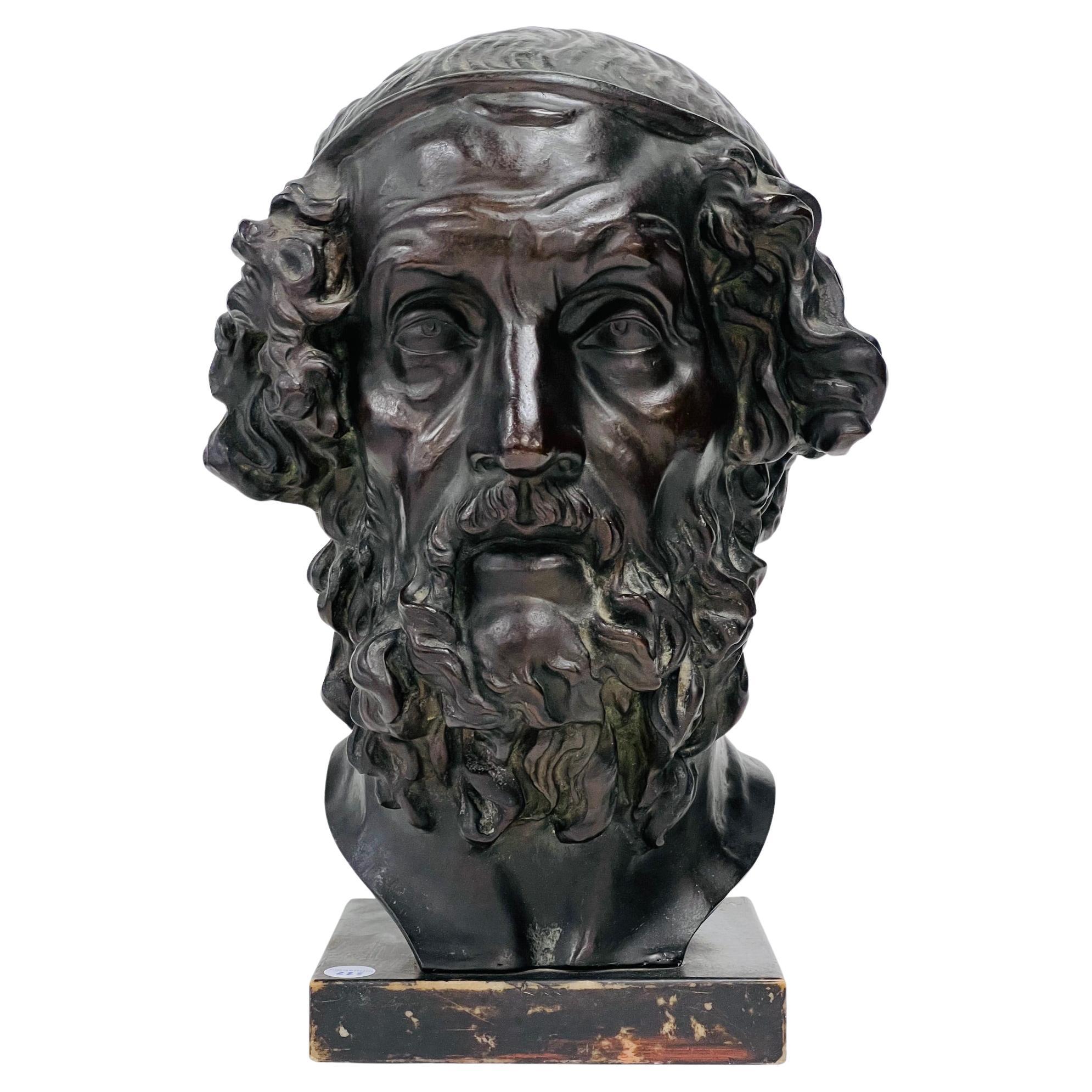 Monumental size bust of Platao in bronze circa 1850
