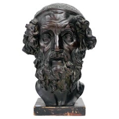 Monumental size bust of Platao in bronze circa 1850