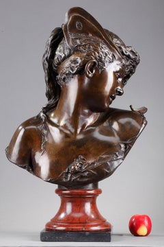 Bust of "Psyche" in Patinated Bronze, by Boyer and Rolland