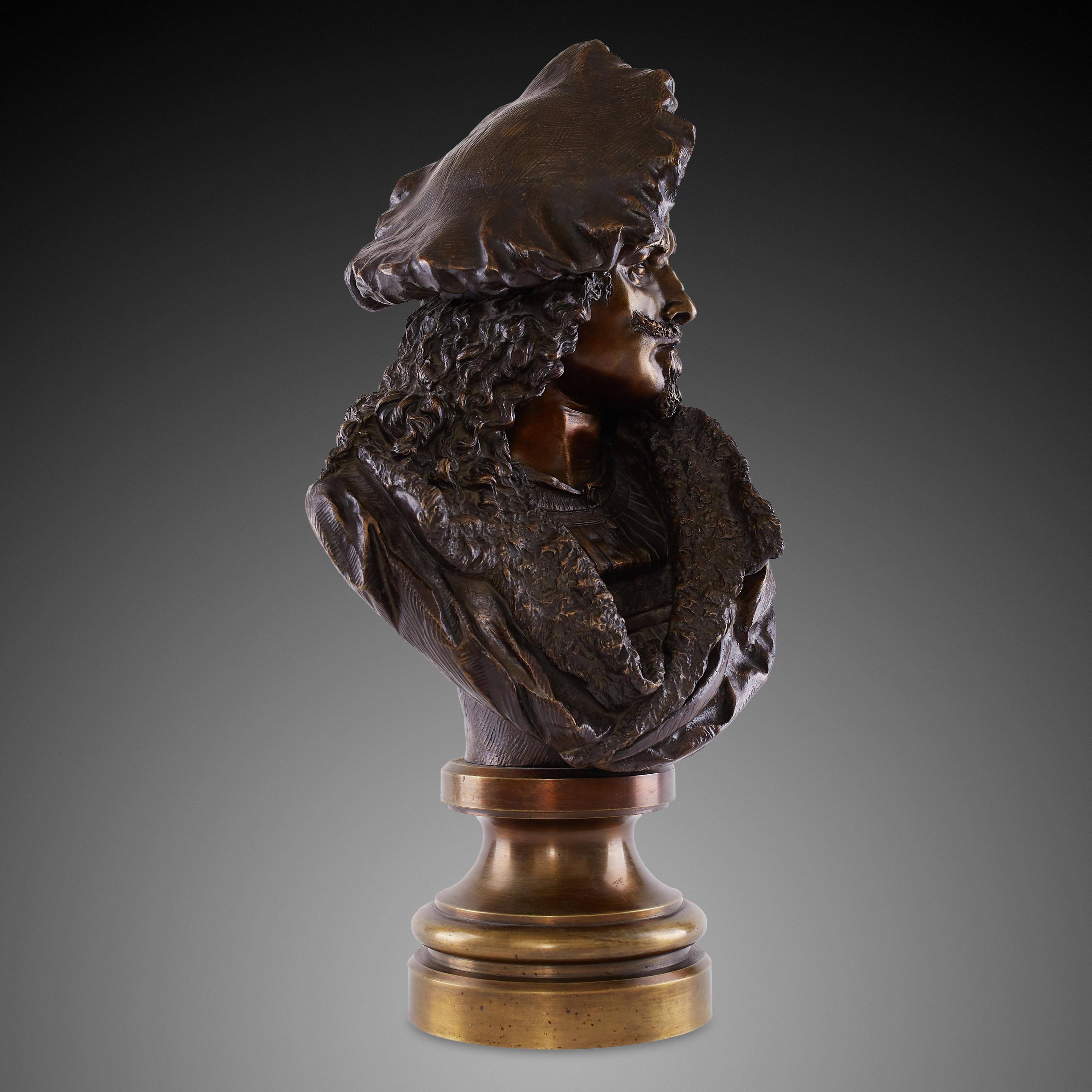Romantic Bust of Rembrandt after a Model by Albert Ernest Carrier-Belleuse For Sale