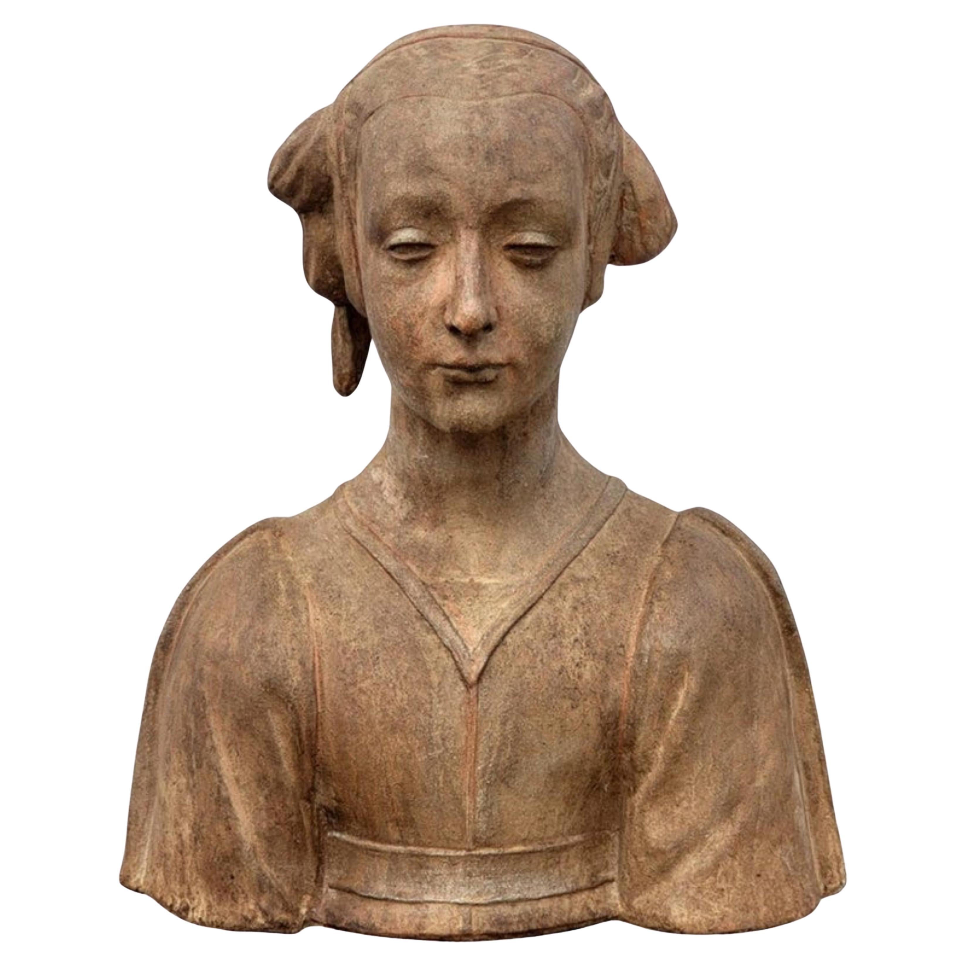 Buste de Santa Costanza, Costantina, fille de Constantin, début du 20e siècle en vente
