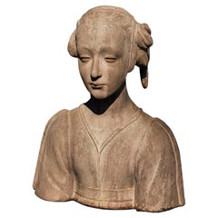 BUST OF SANTA COSTANZA, COSTANTINA, DAUGHTER OF CONSTANTINE IN TERRACOTTA 21th