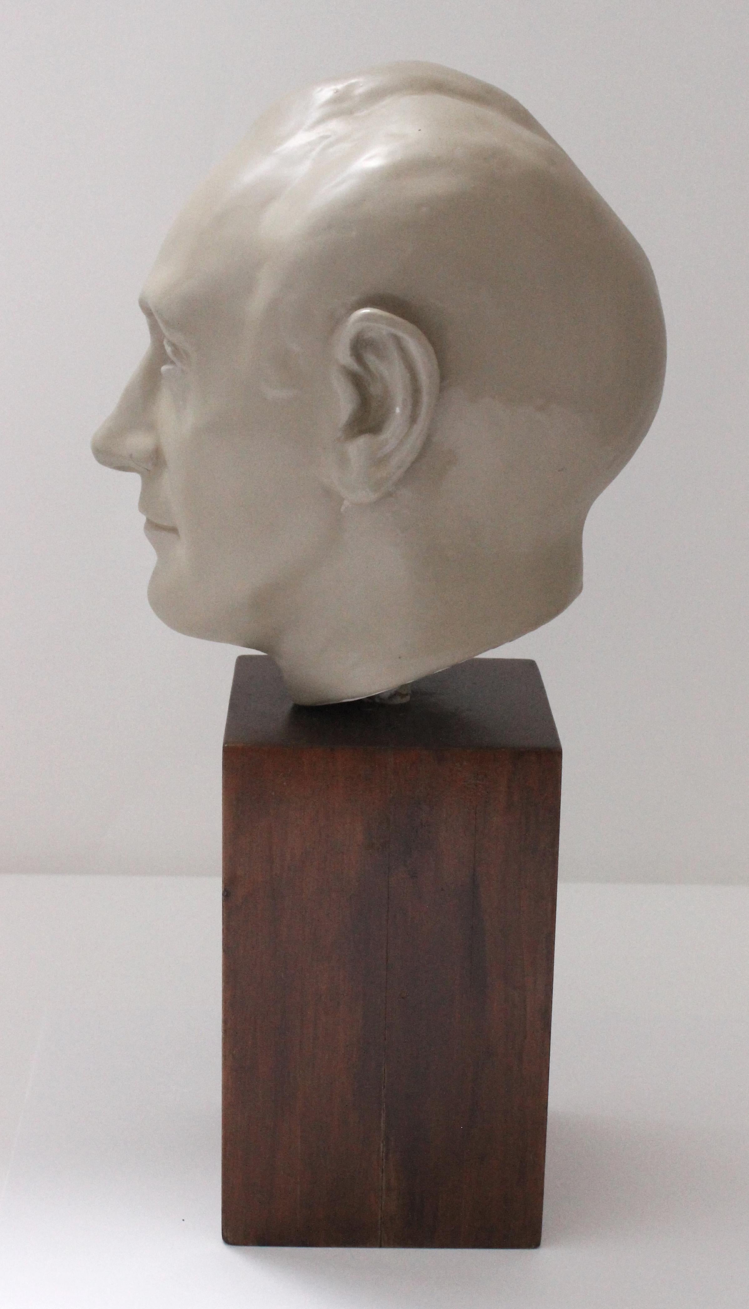 Glazed Bust of the Architect Morris Lapidus For Sale