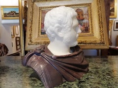 Bust of the Roman Emperor Caracalla, Italian Sculptor Marble, 20th Century