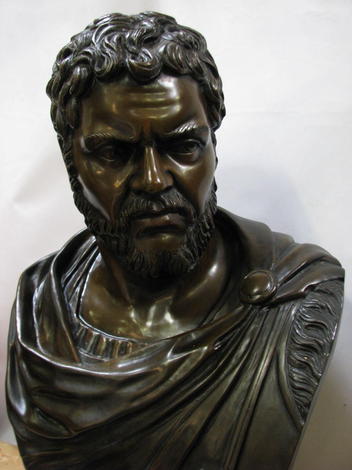 Bust of the Roman Emperor Caracalla, Signed 