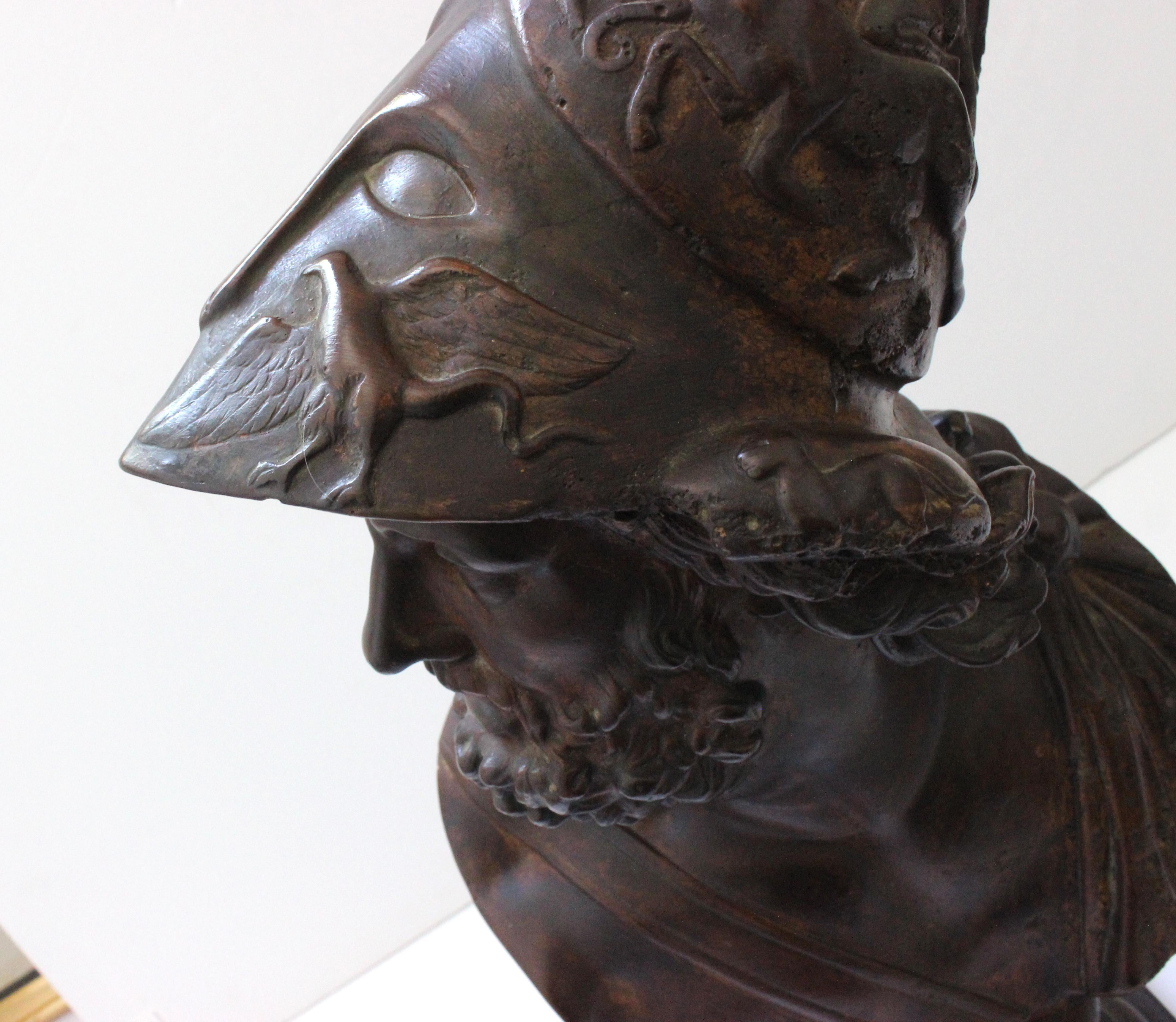 19th Century Bust of the Sparta King Menelaus For Sale