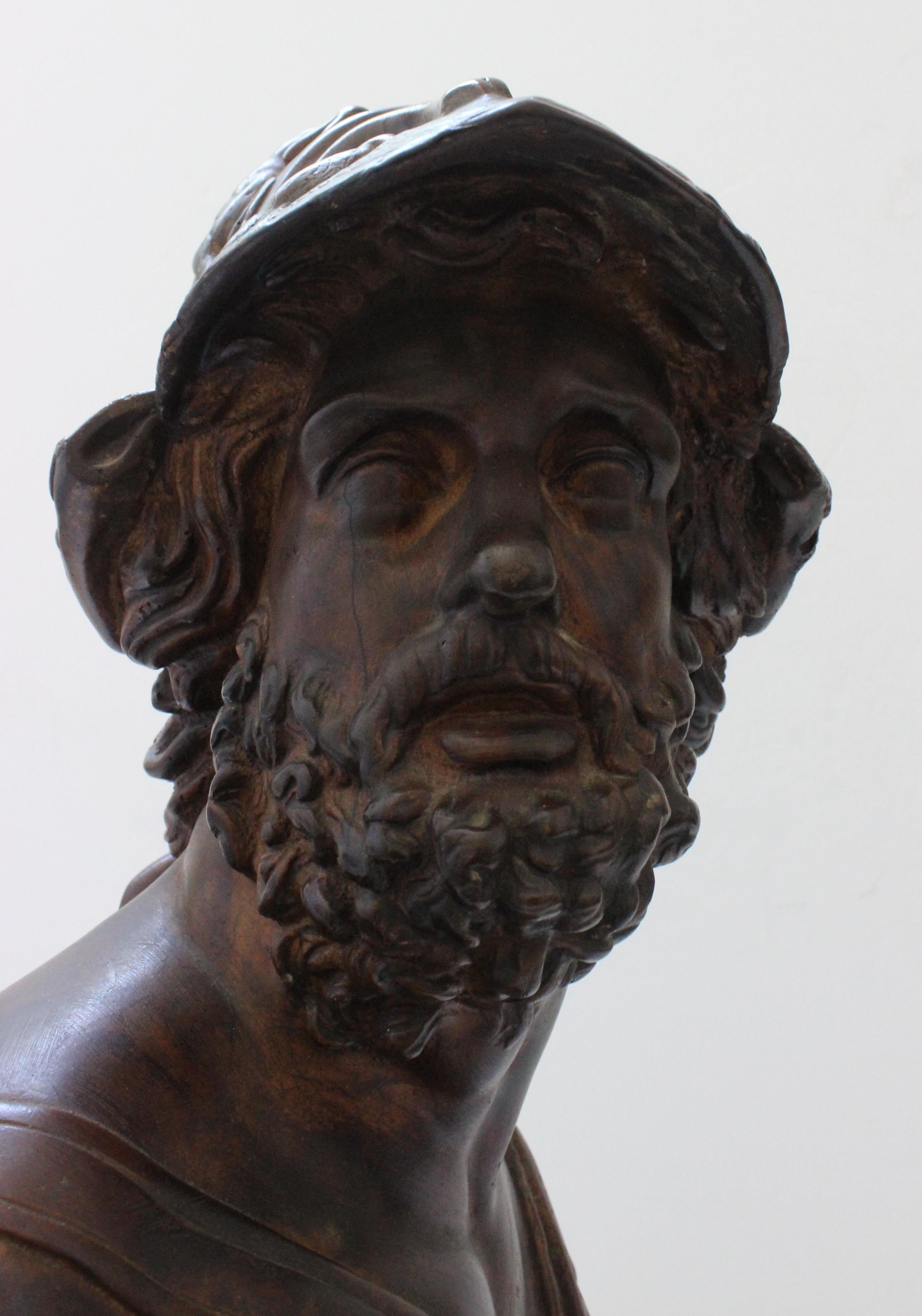 Plaster Bust of the Sparta King Menelaus For Sale