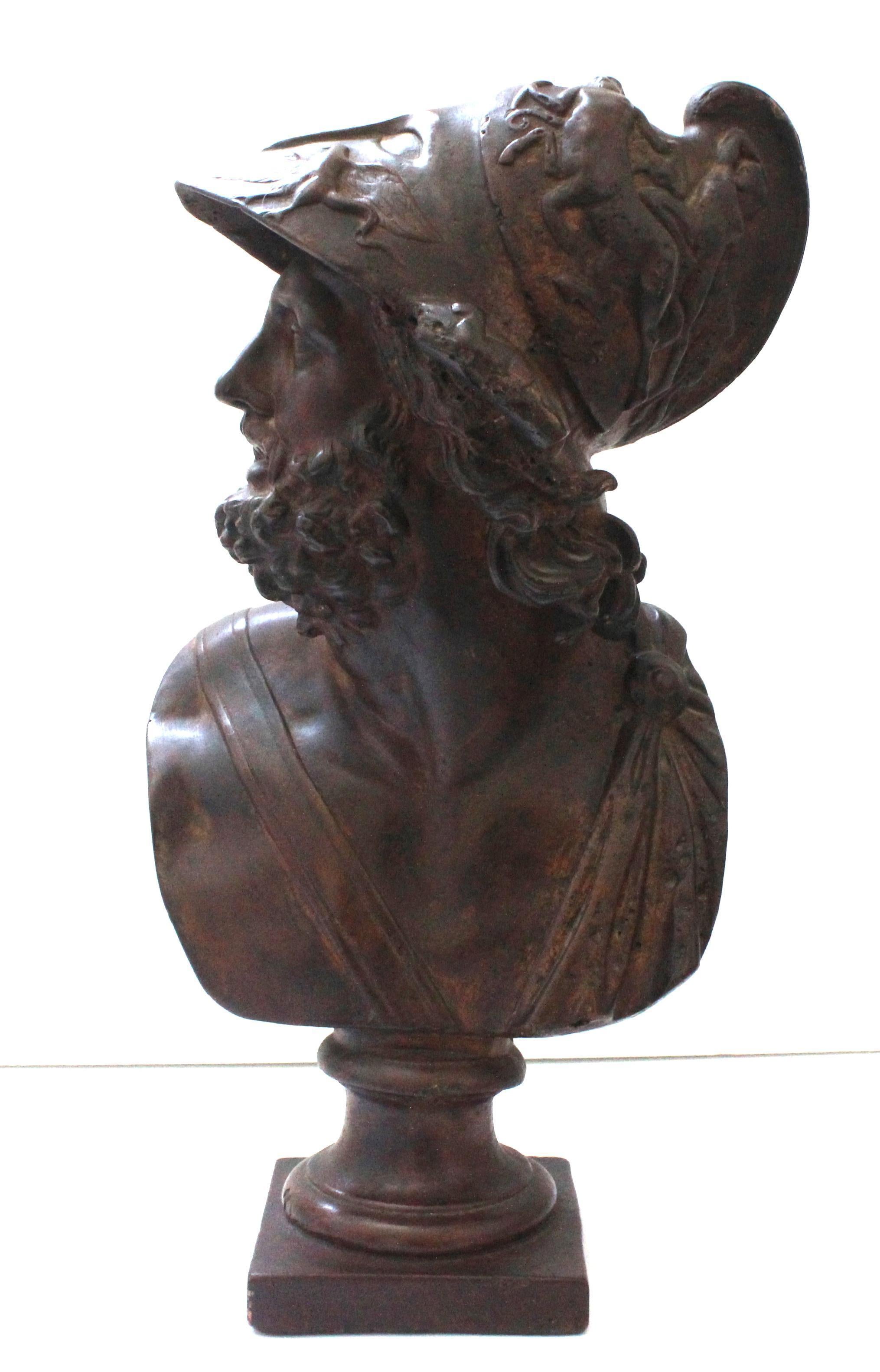 Plâtre Buste du roi spartiate Menelaus en vente