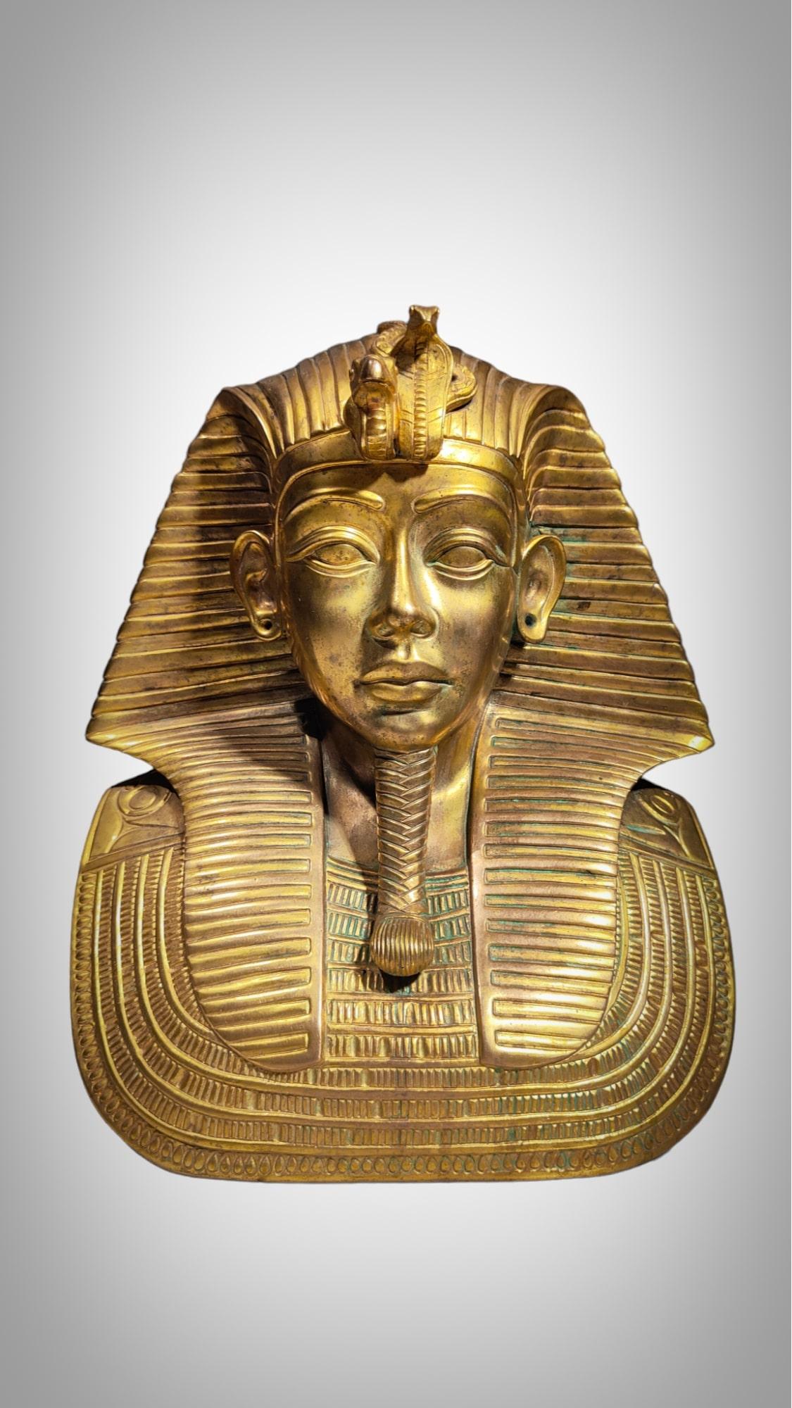 Mid-20th Century Bust Of Tutankhamun In Bronze mid cent For Sale