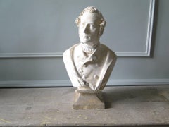 Bust of Victorian Gentlemen with Inscription A.Majson, 1857