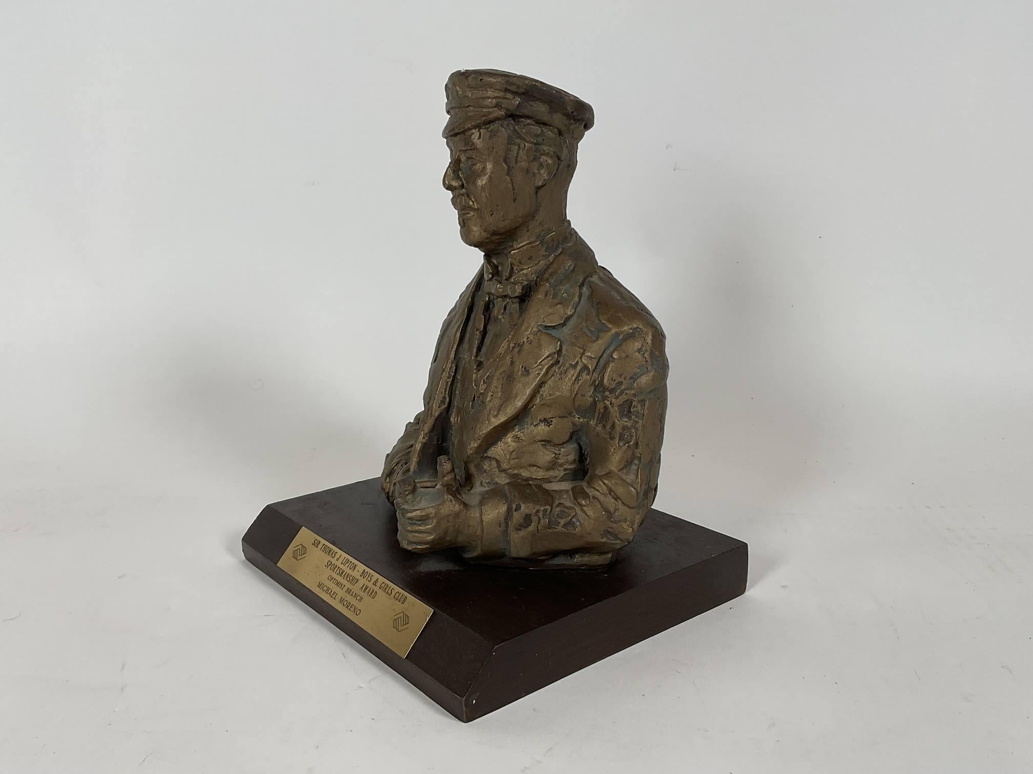 Resin Bust of Yachtsman Sir Thomas J Lipton For Sale