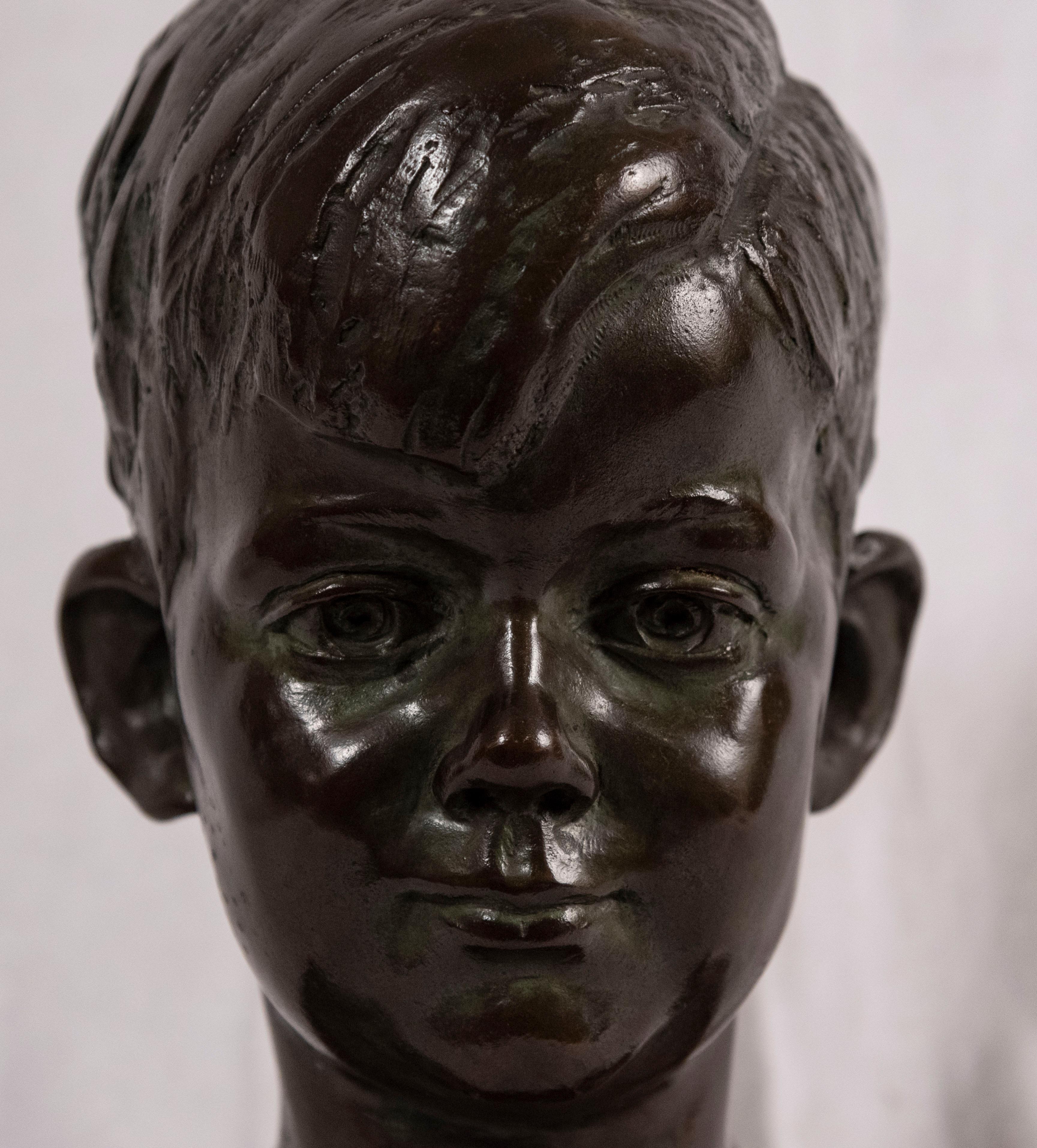 In the late 1920s, the Lithuanian sculptor Nison Tregor (Lithuania/America, 1904-1972)) was commissioned by Joseph P. Kennedy, Sr. to do portraits of his children. There were at least two sculptures cast, one that grouped three of the children