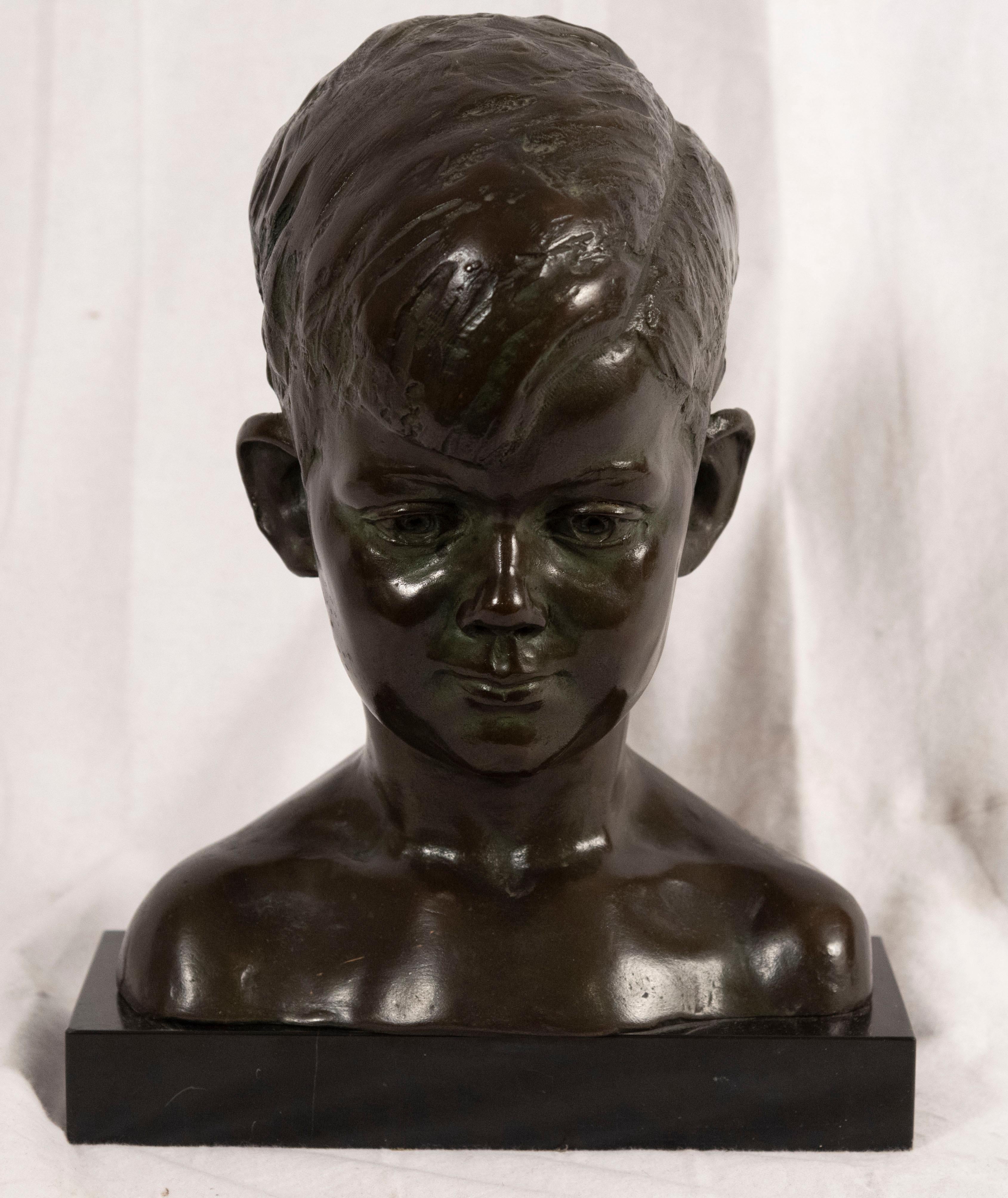 Cast Bust of Young John F. Kennedy by Nison Tregor For Sale