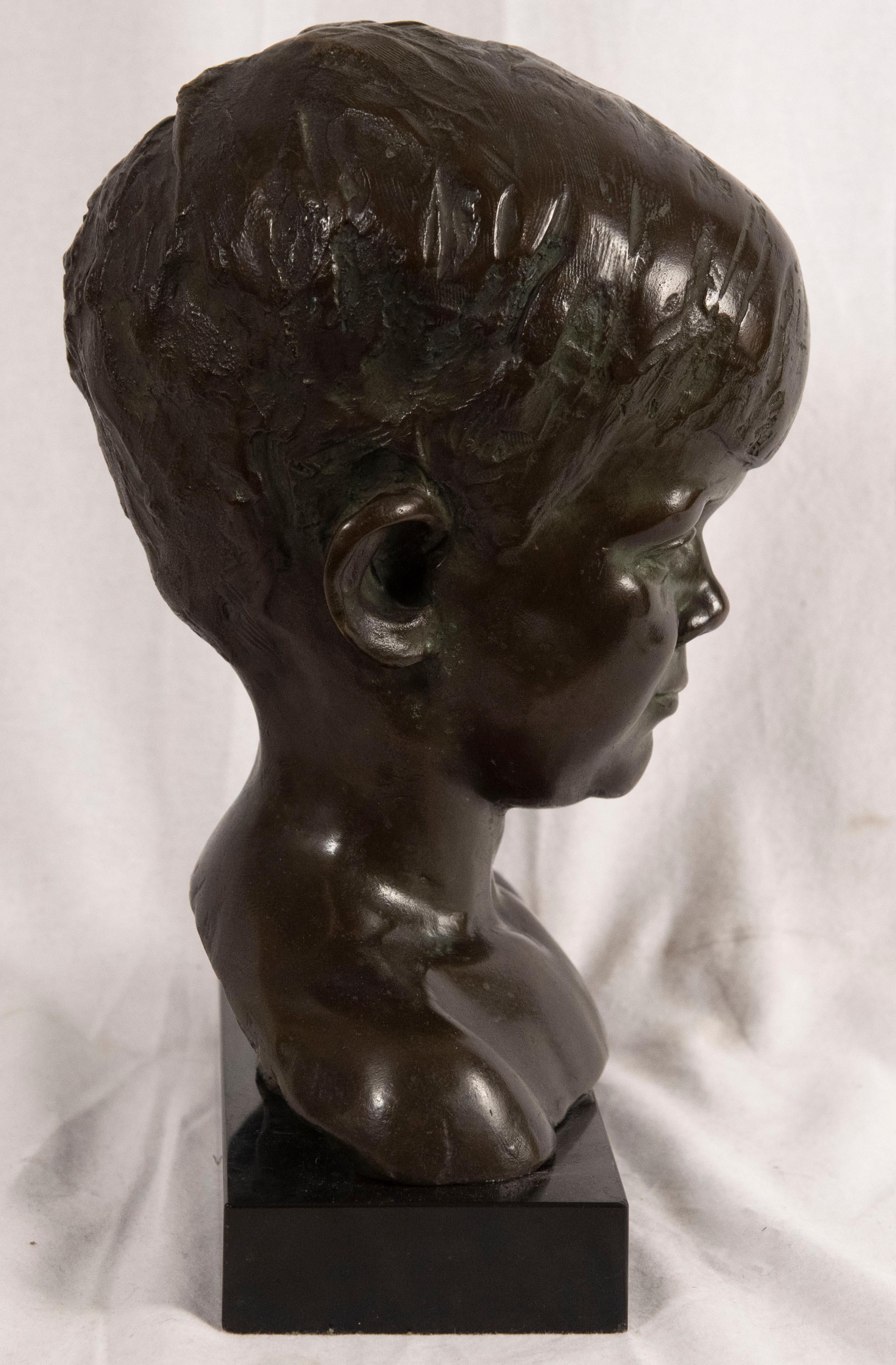 Bust of Young John F. Kennedy by Nison Tregor In Good Condition For Sale In Salt Lake City, UT