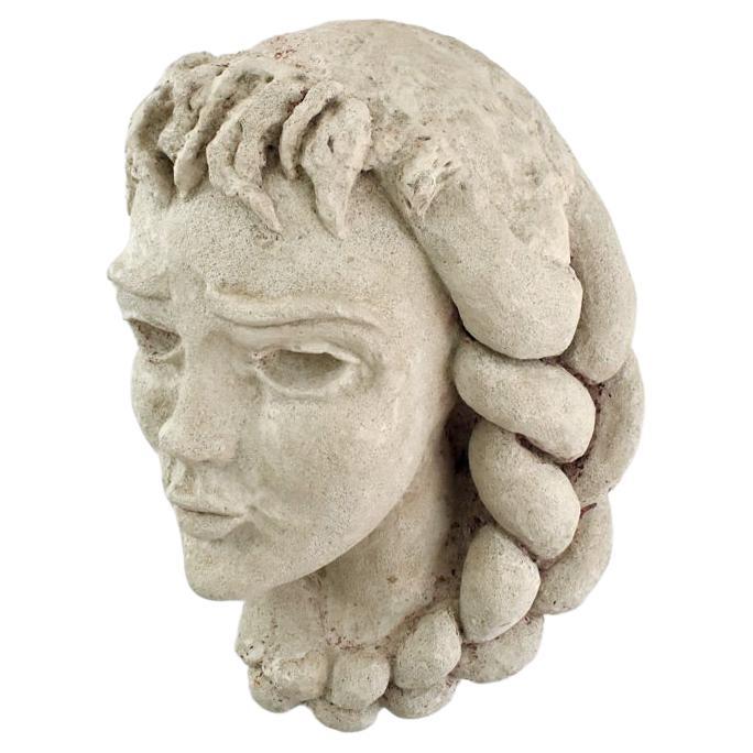 Bust sculpture in stone, XXth c. For Sale