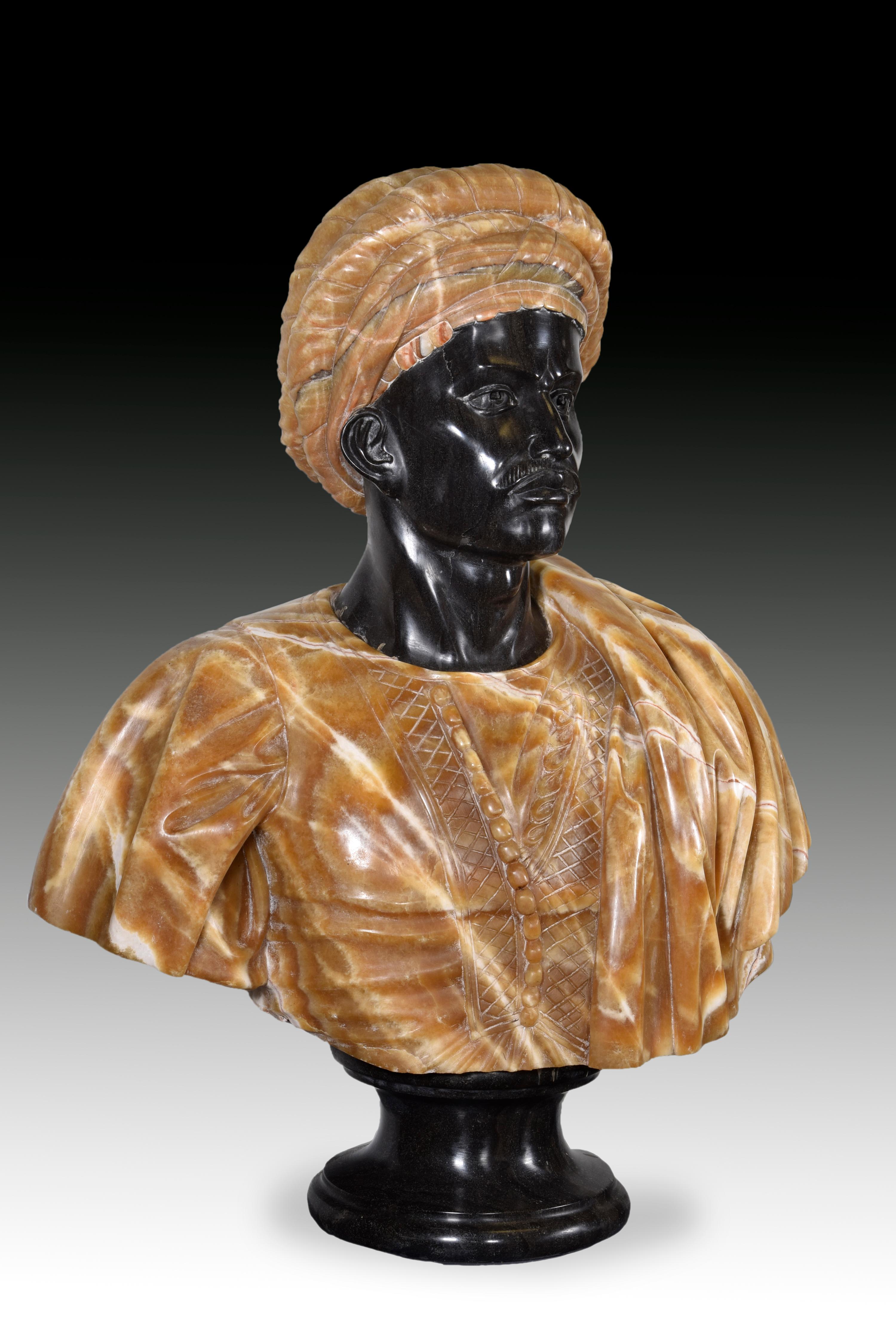 European Bust, Venetian Style, Marble, 20th Century