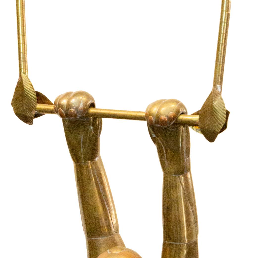 Bustamante Hanging Brass Monkey with Baseball Cap 1