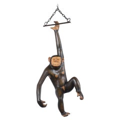 Bustamante Papier-Mâché Hanging Chimpanzee Sculpture