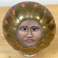 Bustamante School Mexican Sun Sculpture on Lucite Stand