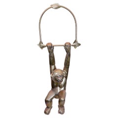 Vintage Bustamante Hanging Brass Monkey