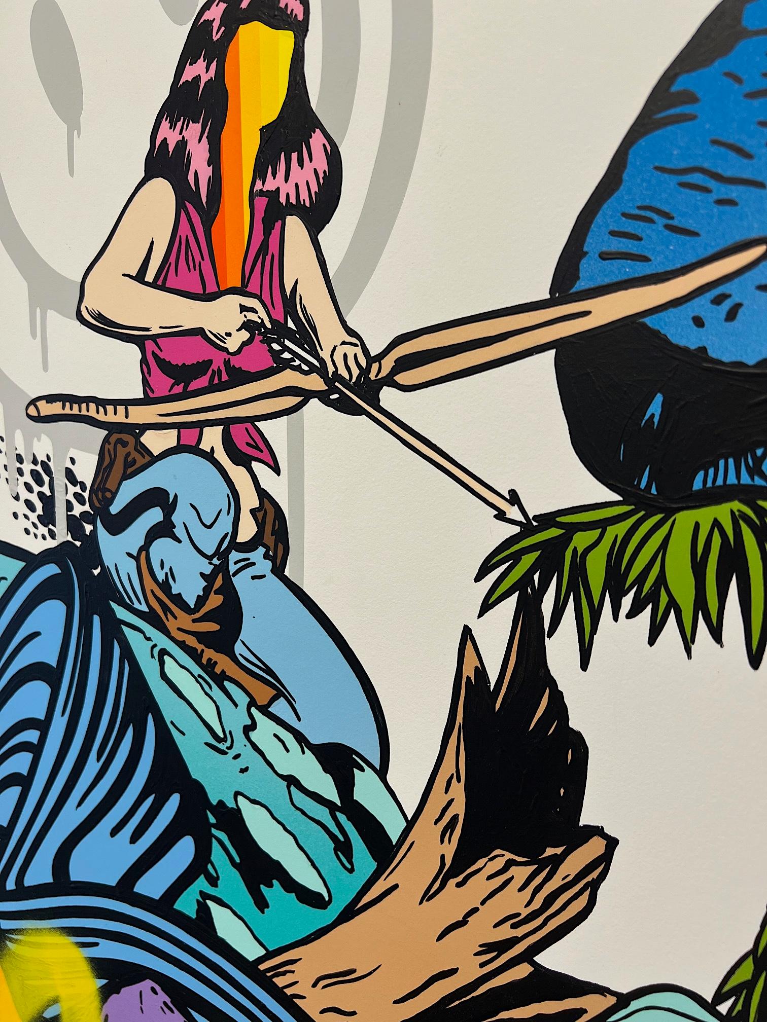 Dipinto a mano e inciso su pannello 

Nel 1999 BustArt inizia la sua carriera artistica con i classici Graffiti. Fino al 2005 ha conosciuto l'intero spettro dei Graffiti e ha raggiunto un nuovo livello di identificazione con le varie sfaccettature