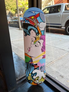 artista callejero Bustart "Skate Pop Love" impresión Pop Art en skatedeck
