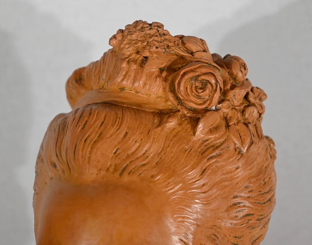 Inizio XX secolo Busto di Marie Antoinette in terracotta, dopo F. Lecomte - 1920 in vendita
