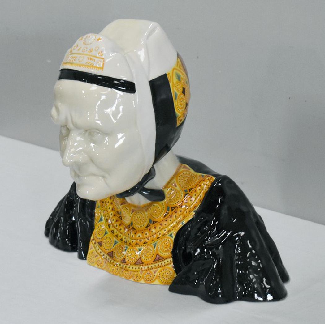 Stile provenzale Busto in terracotta di una donna Bigoudène, di H. Porson - 1920/1930 in vendita