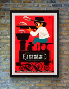 Buster Keaton's 'The General' Original Vintage Movie Poster, Hungarian, 1964