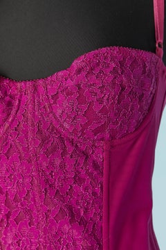 Bustier and skirt fushia lingerie style ensemble D&G by Dolce & Gabbana