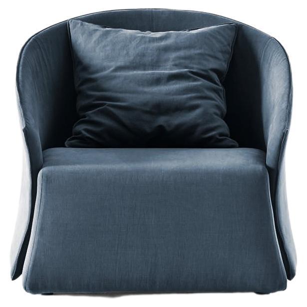 Bustier Armchair in Vip Planet Blue Upholstery by Giuseppe Viganò For Sale