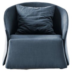 Bustier Armchair in Vip Planet Blue Upholstery by Giuseppe Viganò