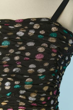 Bustier cocktail dress in Polka dots Lurex Victor COSTA for Neiman Marcus
