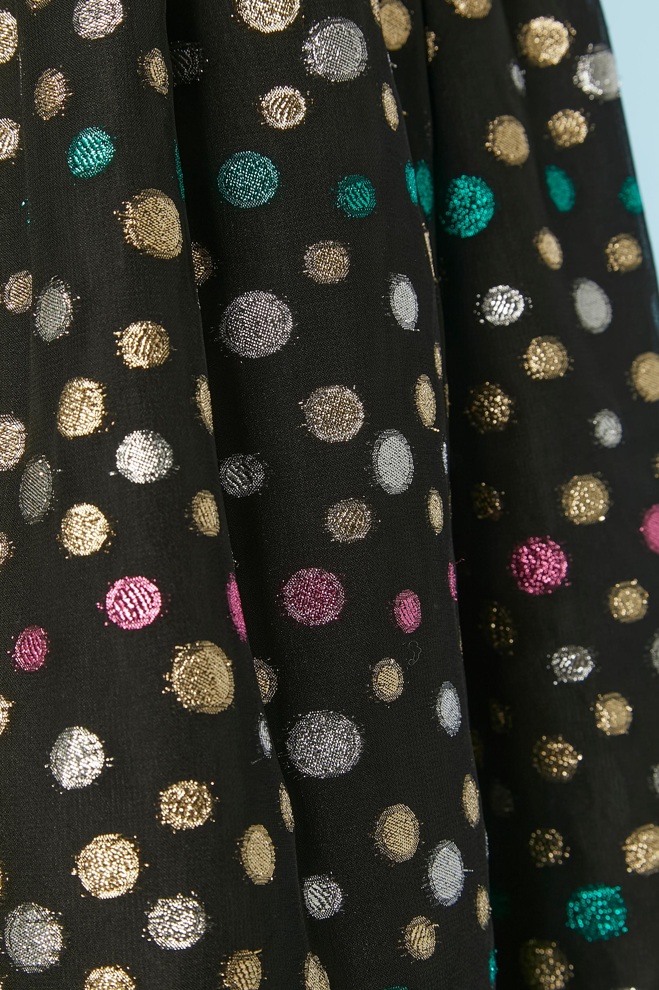 Bustier cocktail dress in Polka dots Lurex Victor COSTA for Neiman Marcus In Excellent Condition For Sale In Saint-Ouen-Sur-Seine, FR