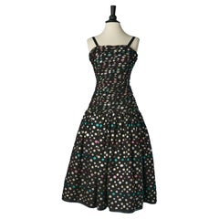 Vintage Bustier cocktail dress in Polka dots Lurex Victor COSTA for Neiman Marcus 