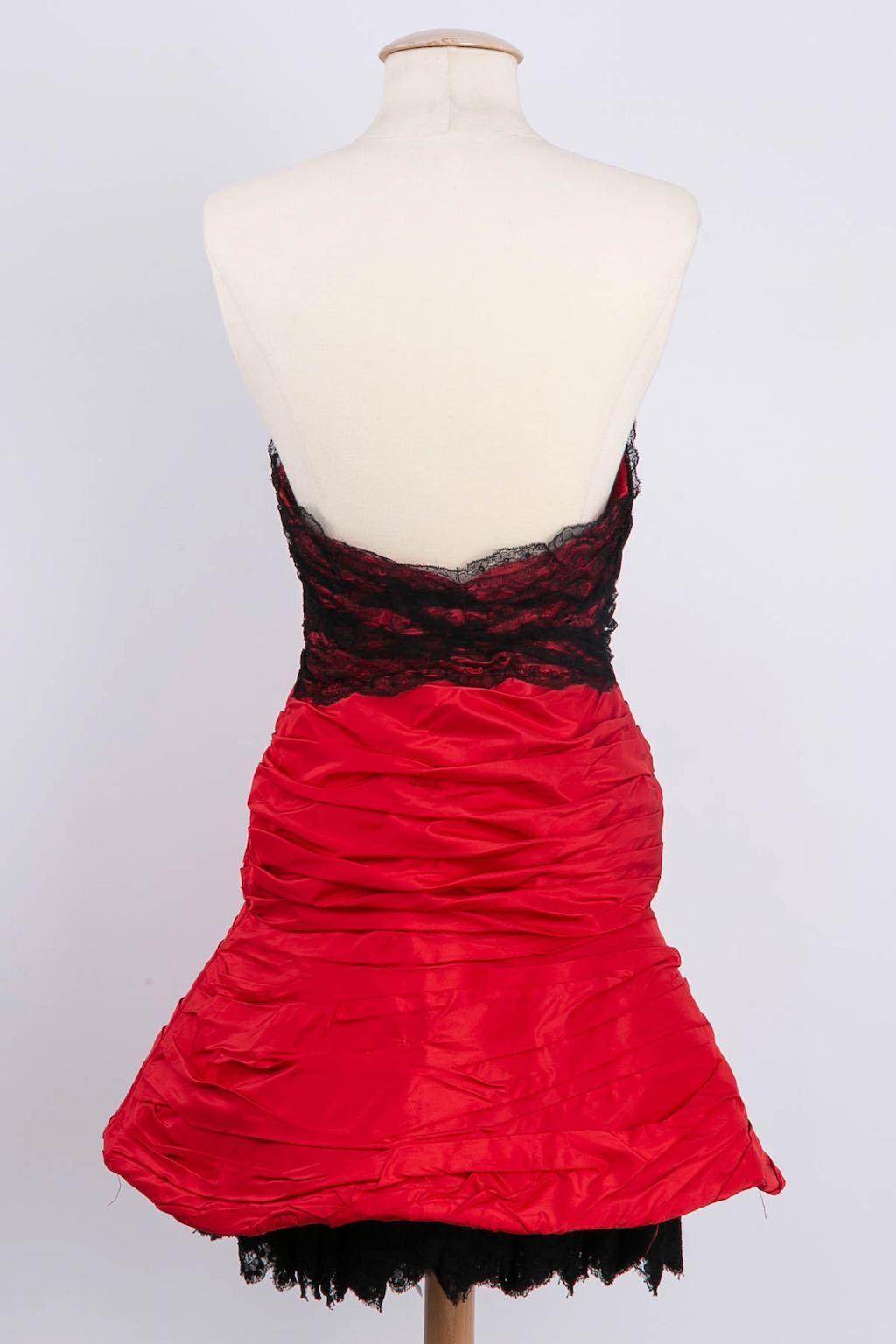 Donna Abito bustier in taffetà e pizzo in vendita